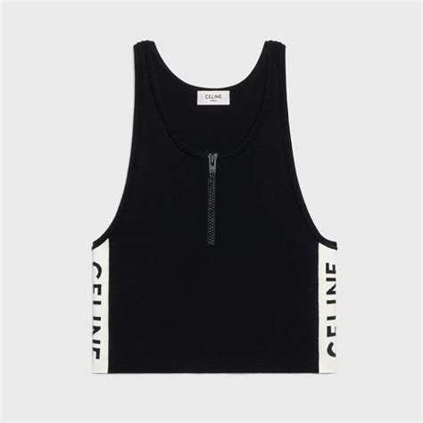 Women's Celine athletic knit zipped tank top 